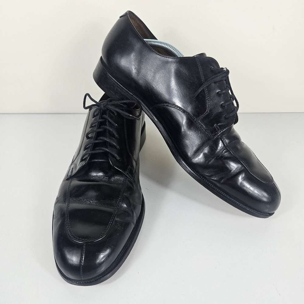 Cole Haan Calhoun Mens Size 11 2E Split Apron Toe Oxford Black Leather Shoes